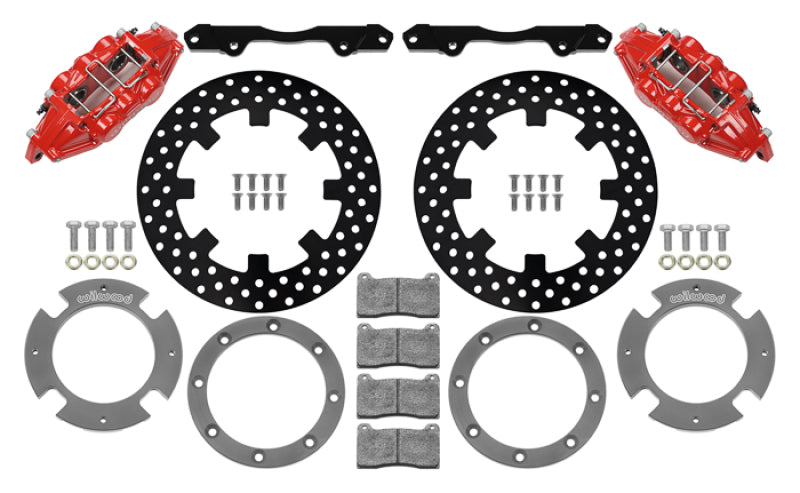 Wilwood 17-21 Can-Am X3RS Red 6-Piston Rear Kit 11.25in - Drilled Rotors Brake Kits - Performance Drill Wilwood