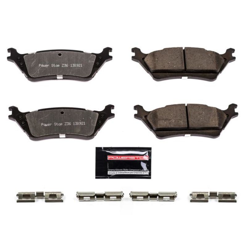 Power Stop 12-19 Ford F-150 Rear Z36 Truck & Tow Brake Pads w/Hardware Brake Pads - Performance PowerStop