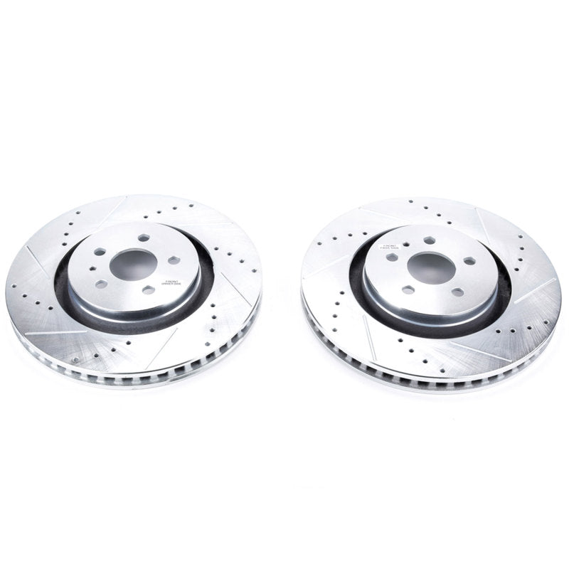 Power Stop 19-22 Lincoln Nautilus Rear Drilled & Slotted Rotor (Pair) Brake Rotors - Slot & Drilled PowerStop