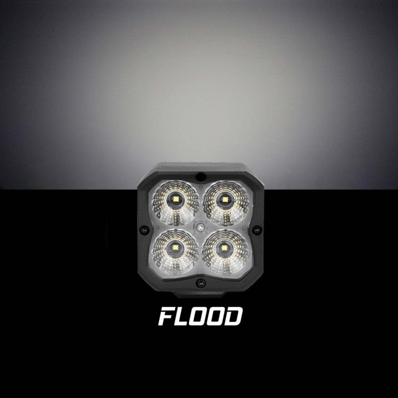 XK Glow XKchrome 20w LED Cube Light w/ RGB Accent Light - Flood Beam Light Accessories and Wiring XKGLOW