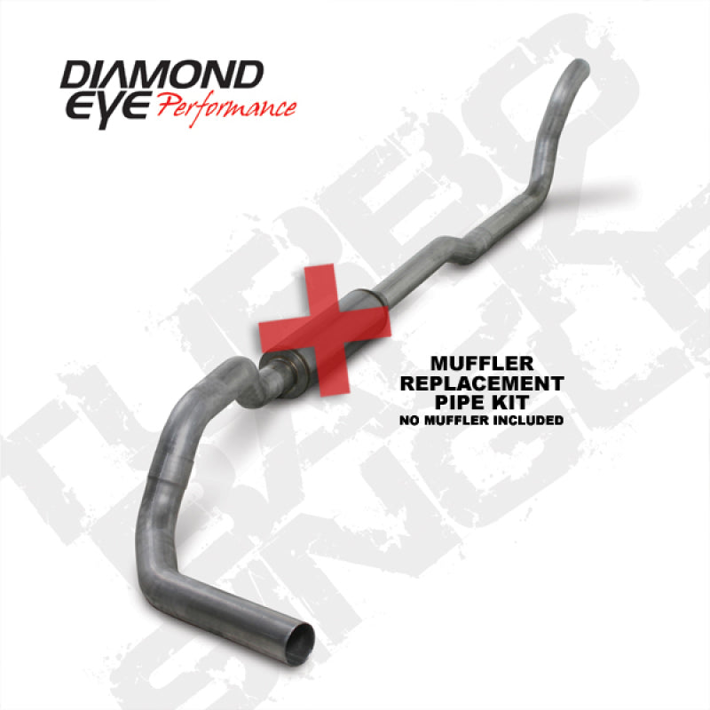 Diamond Eye KIT 4in TB MFLR RPLCMENT PIPE SGL AL: 2-WHEEL DRIVE ONLY 89-93 DODGE CUMMINS 5.9L Turbo Back Diamond Eye Performance