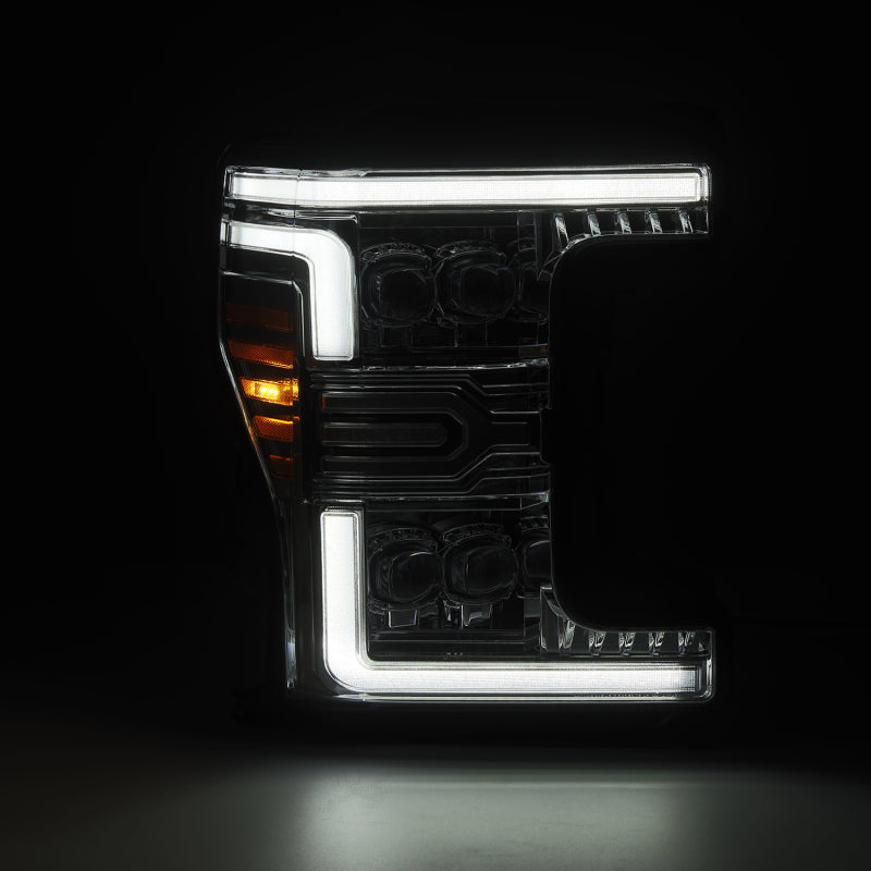 AlphaRex 17-19 Ford F-250/350/450/550 Super Duty NOVA-Series LED Proj Headlights Chrome w/SS & SBDRL Headlights AlphaRex