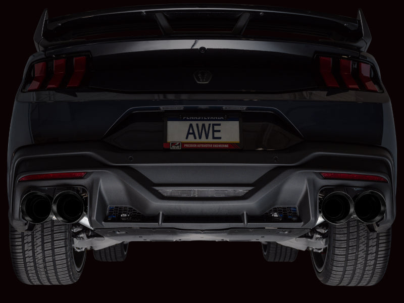 AWE 2024 Ford Mustang Dark Horse S650 RWD Track Edition Catback Exhaust w/ Quad Diamond Black Tips Catback AWE Tuning
