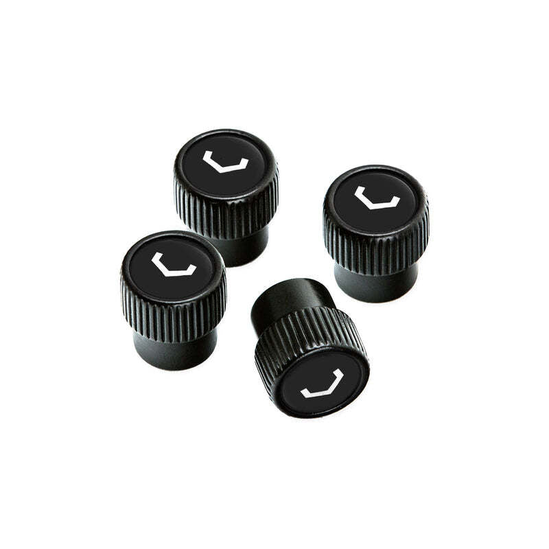 Vossen Classic V Valve Stem Cap Set - Black/Black Valve Stems Vossen