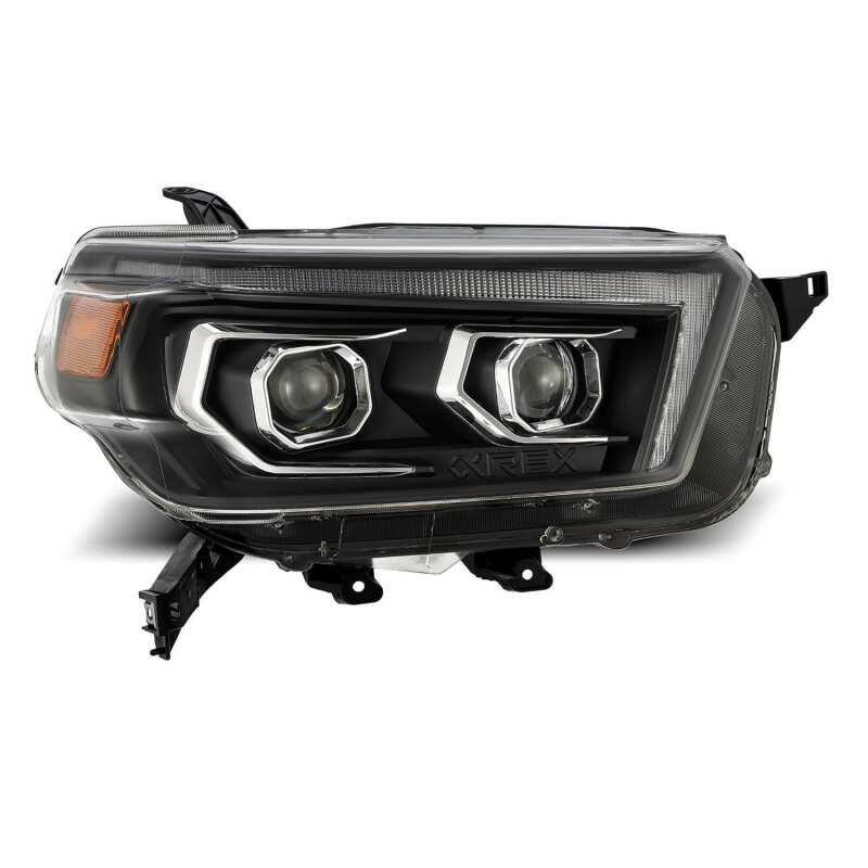 AlphaRex 10-13 Toyota 4Runner LUXX LED Proj Headlights Plank Style Black w/Seq Signal/DRL Headlights AlphaRex
