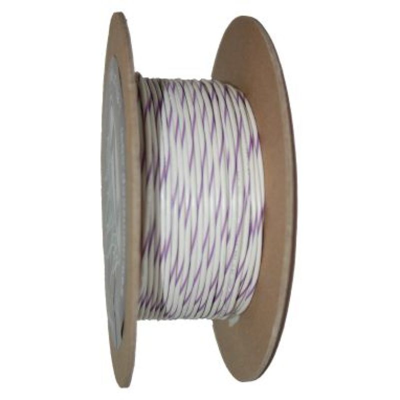 NAMZ OEM Color Primary Wire 100ft. Spool 18g - White/Violet Stripe Wire Loom NAMZ
