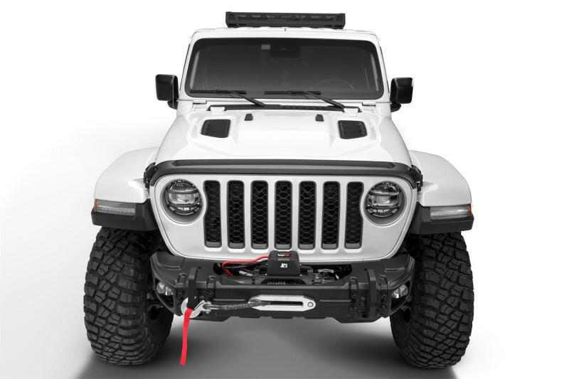 AVS 2018+ Jeep Wrangler (JL) 2dr/4dr Aeroskin II Textured Low Profile Hood Shield - Black Hood Deflectors AVS