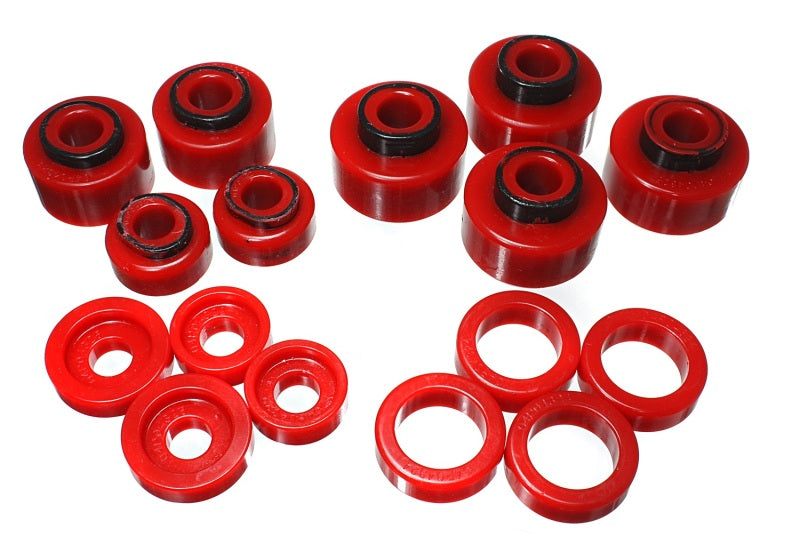 Energy Suspension 99-07 Ford F-250/F-350 SD 2/4WD Crew Cab Body Mount Set - Red Bushing Kits Energy Suspension
