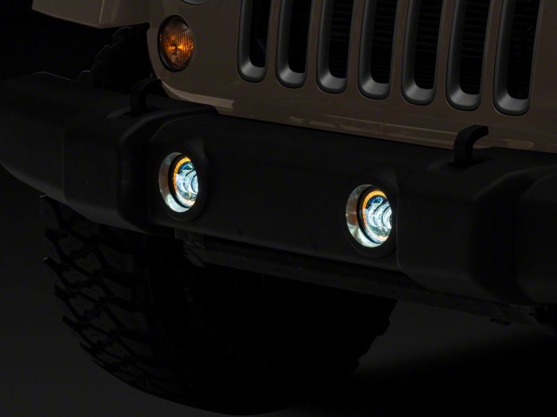 Raxiom 07-18 Jeep Wrangler JK Axial Series 4-In LED Devil Eyes Fog Lights w/ Halo Headlights Raxiom
