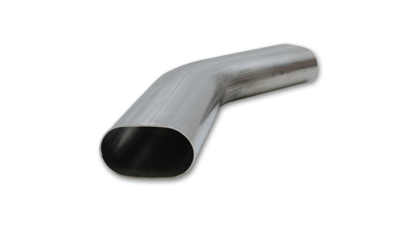 Vibrant 3.5in Oval (Nominal Size) T304 SS 45 deg Mandrel Bend 6in x 6in leg lengths Steel Tubing Vibrant