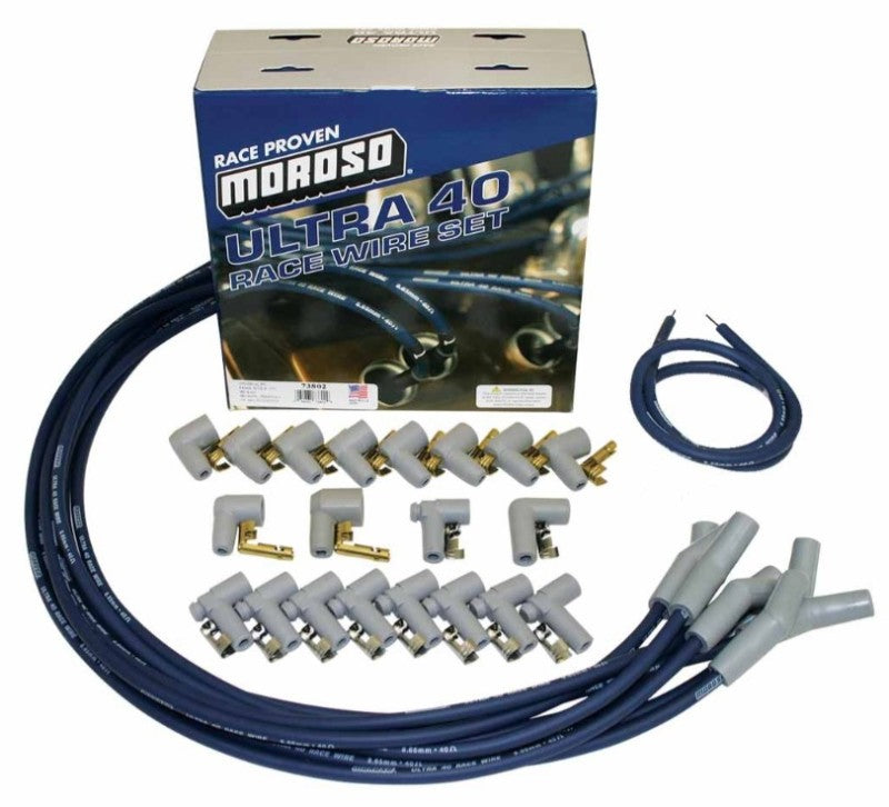 Moroso Universal Ignition Wire Set - Ultra 40 - 135 Degree - Blue Spark Plug Wire Sets Moroso