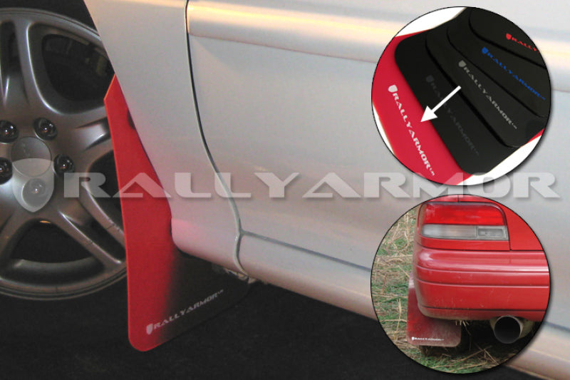 Rally Armor 93-01 Subaru Impreza RS Red UR Mud Flap w/ White Logo Mud Flaps Rally Armor