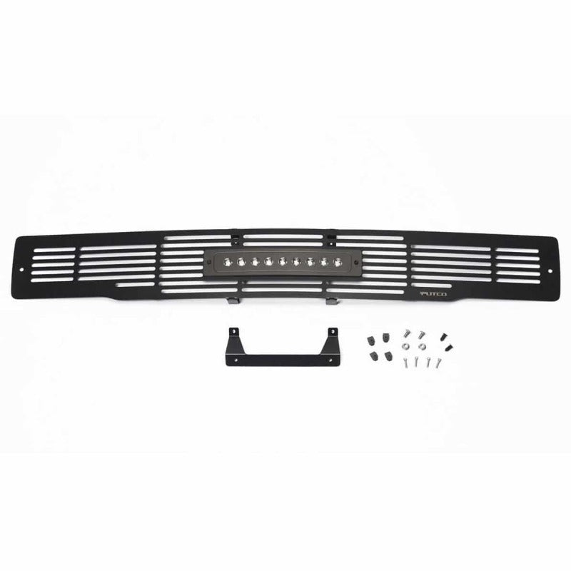 Putco 15-17 Ford F-150 - SS Black Bar Design w/10in Luminix Light Bar Bumper Grille Inserts Grilles Putco