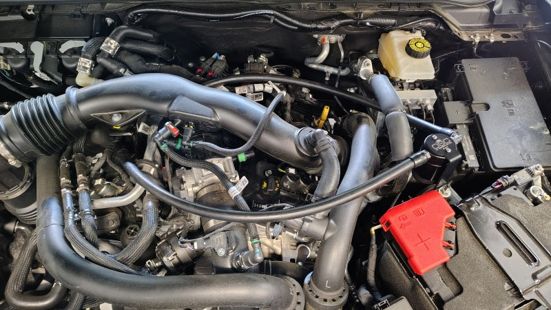 J&L 24-25 Ford Ranger Raptor 3.0L PCV Side Oil Separator - Black Anodized Oil Separators J&L