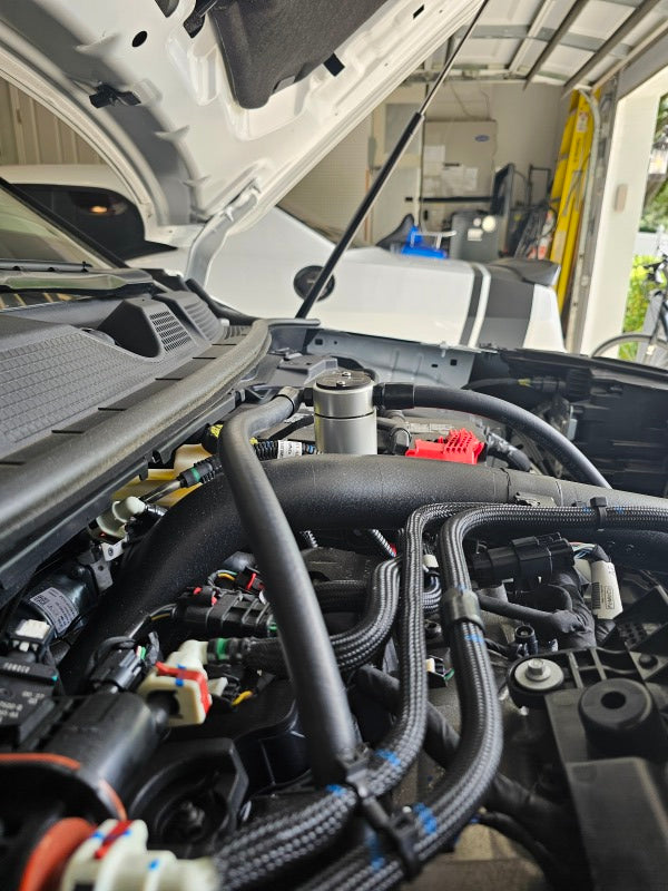 J&L 23-25 Ford Ecoboost 2.0 Oil Separator PCV Side - Clear Anodized Oil Separators J&L