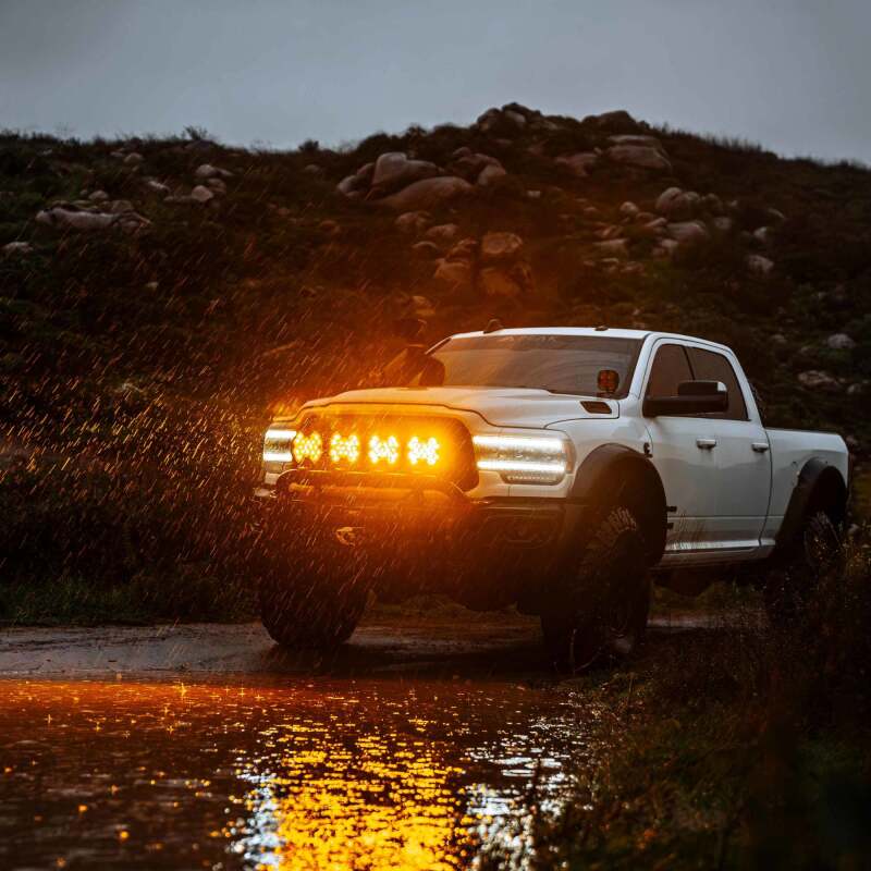 KC HiLiTES SlimLite 8in. LED Light Shield (Shield Only) - Amber Light Covers and Guards KC HiLiTES