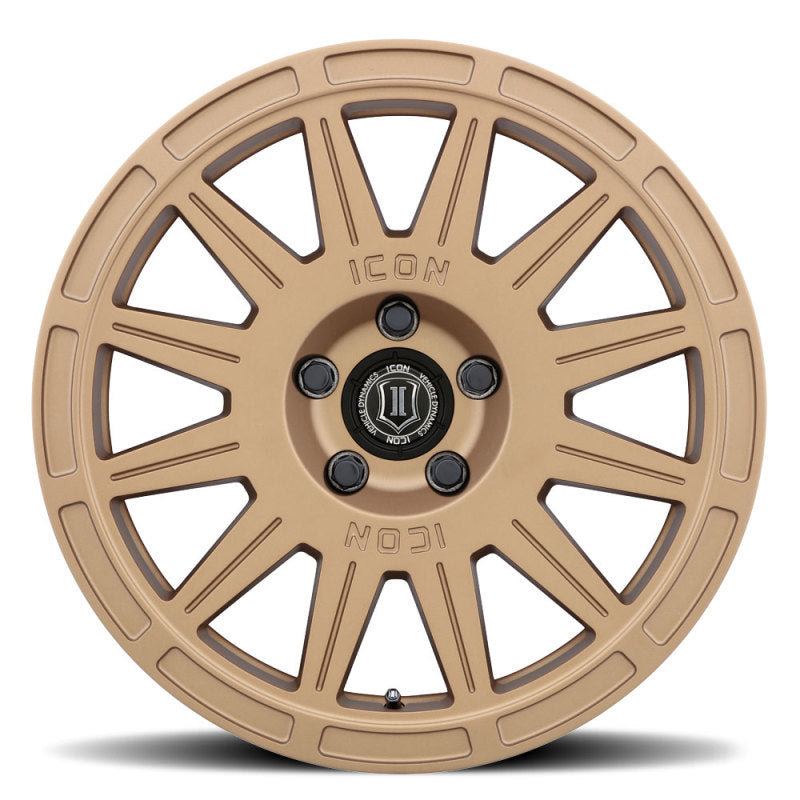 ICON Ricochet 17x8 5x100 38mm Offset 6in BS Satin Gold Wheel Wheels - Cast ICON