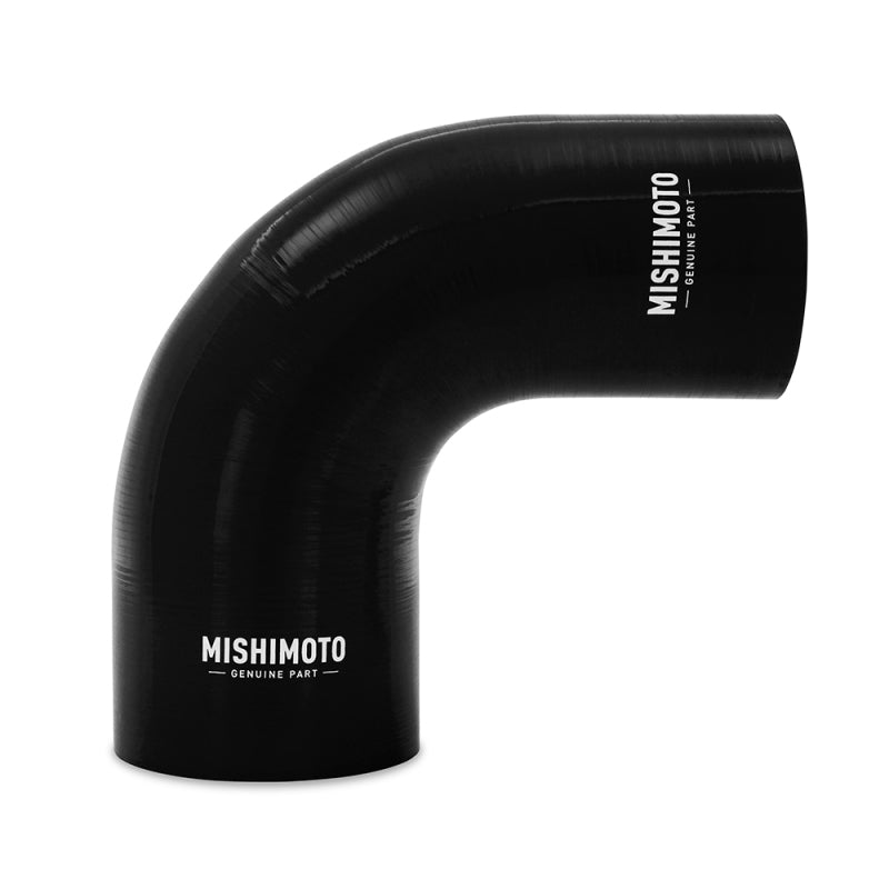 Mishimoto Silicone Reducer Coupler 90 Degree 3.5in to 4in - Black Silicone Couplers & Hoses Mishimoto