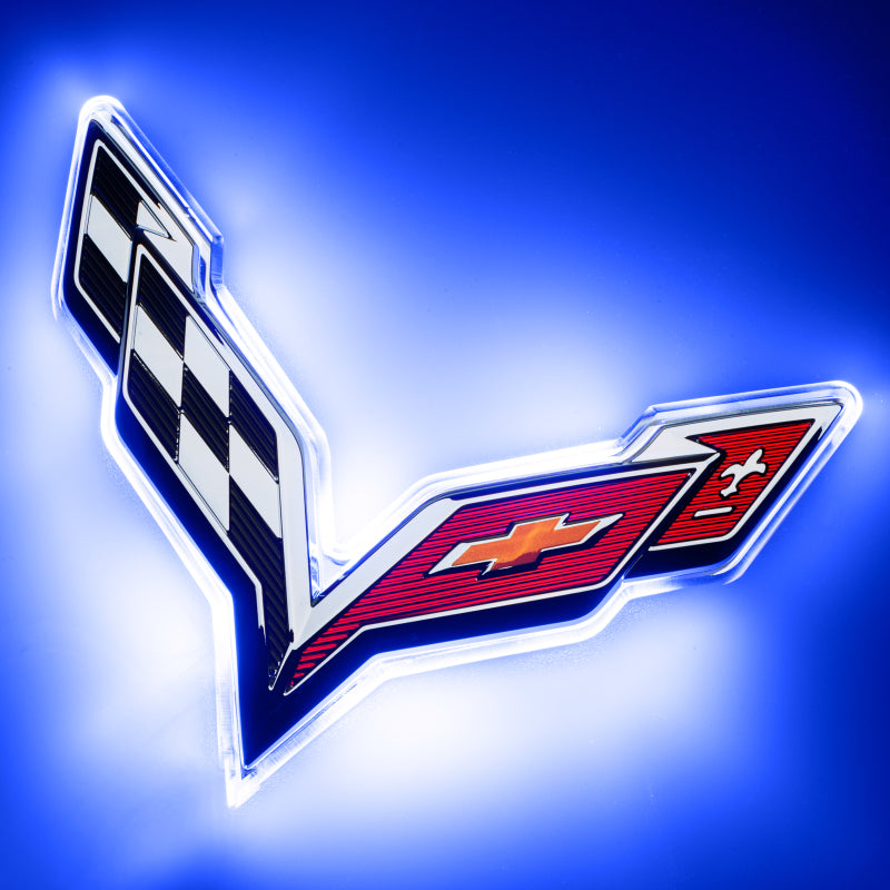 Oracle Corvette C7 Rear Illuminated Emblem - Dual Intensity - Blue Light Accessories and Wiring ORACLE Lighting