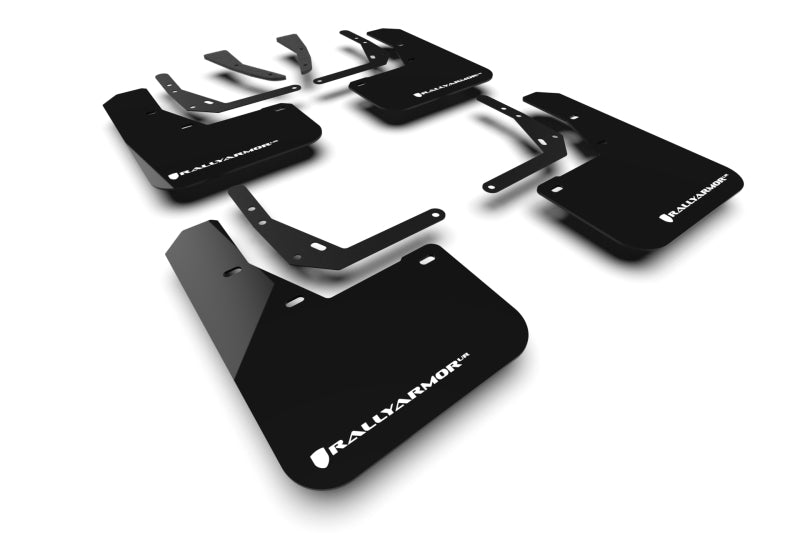 Rally Armor 24-25 Hyundai Kona/Kona EV Black UR Mud Flap w/White Logo Mud Flaps Rally Armor