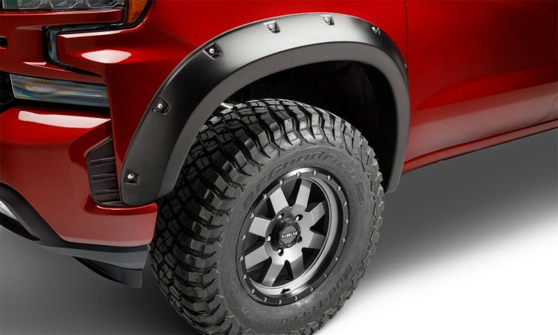 Bushwacker 19-21 Chevrolet Silverado 1500 Pocket Style Flares 4pc - Black Fender Flares Bushwacker