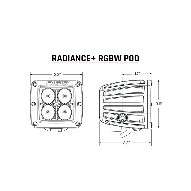 Rigid Industries Radiance+ Pod RGBW - Pair Light Bars & Cubes Rigid Industries