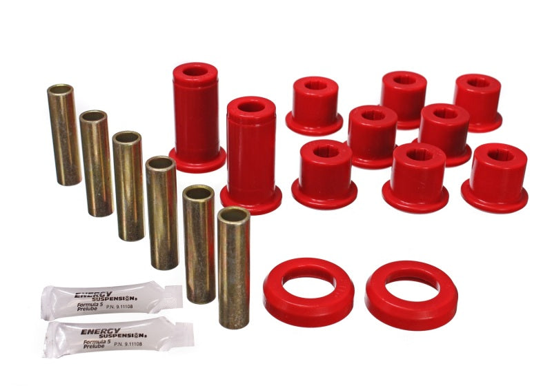 Energy Suspension 82-04 GM S-10/S-15 Pickup 2WD / 82-04 S-10 Blazer Red Rear Leaf Spring Bushing Set Bushing Kits Energy Suspension