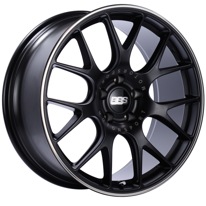 BBS CH-R 20x9 5x120 ET29 Satin Black Polished Rim Protector Wheel -82mm PFS/Clip Required Wheels - Cast BBS