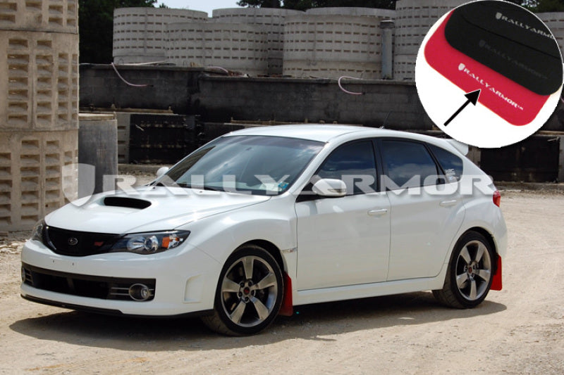 Rally Armor 08-11 Subaru STI (Hatch Only) / 11-14 WRX (Hatch Only) Red UR Mud Flap w/White Logo Mud Flaps Rally Armor