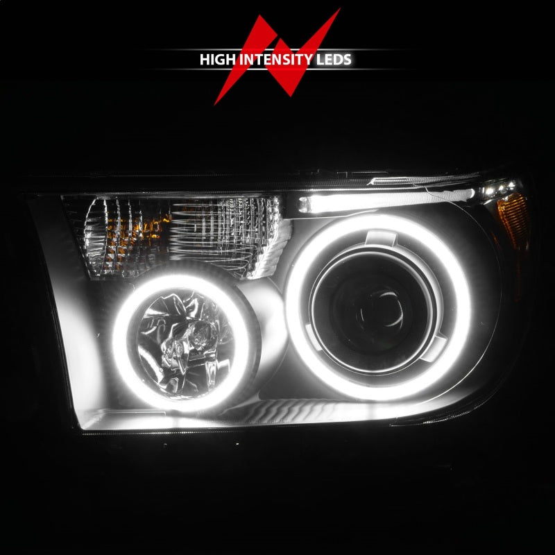 ANZO 2007-2013 Toyota Tundra Projector Headlights w/ Halo Black (CCFL) Headlights ANZO