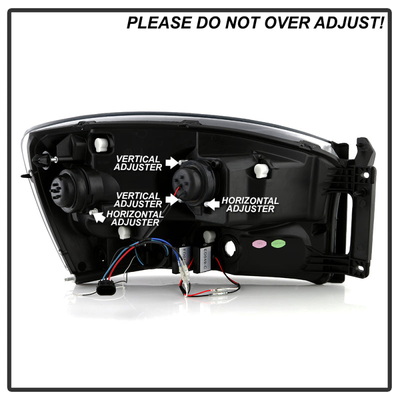 Spyder 06-08 Dodge Ram 1500 LED Headlights - Black PRO-YD-DR06PL-BK Headlights SPYDER