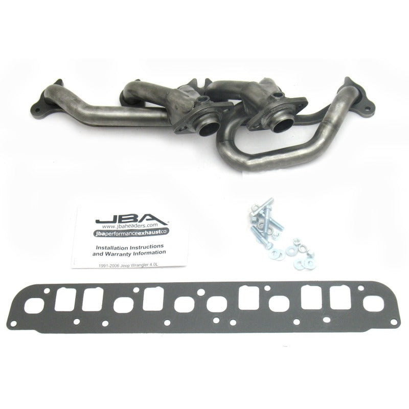 JBA 00-06 Jeep 4.0L 1-1/2in Primary Raw 409SS Cat4Ward Header Headers & Manifolds JBA