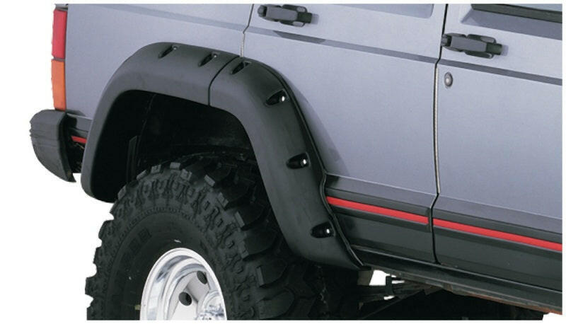 Bushwacker 84-01 Jeep Cherokee Cutout Style Flares 4pc Fits 4-Door Sport Utility Only - Black Fender Flares Bushwacker