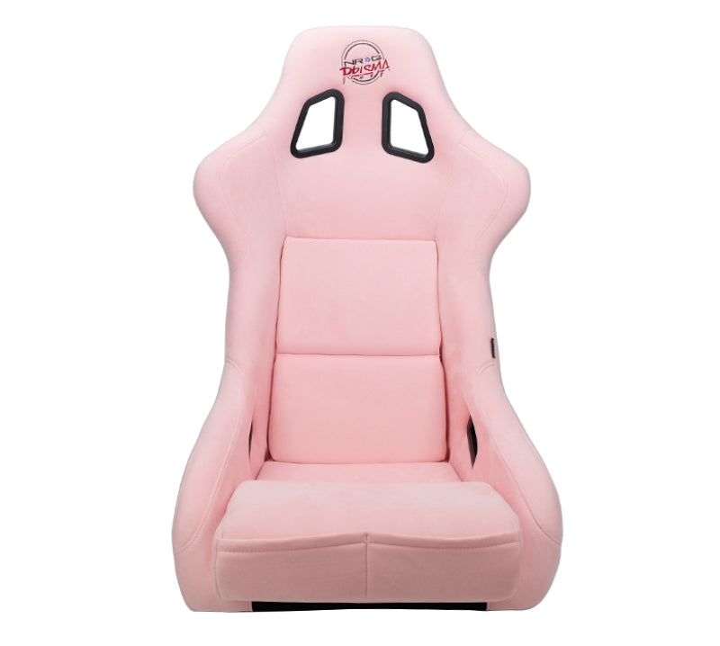 NRG FRP Bucket Seat PRISMA Edition W/ pearlized Back Pink Alcantara - Large Race Seats NRG