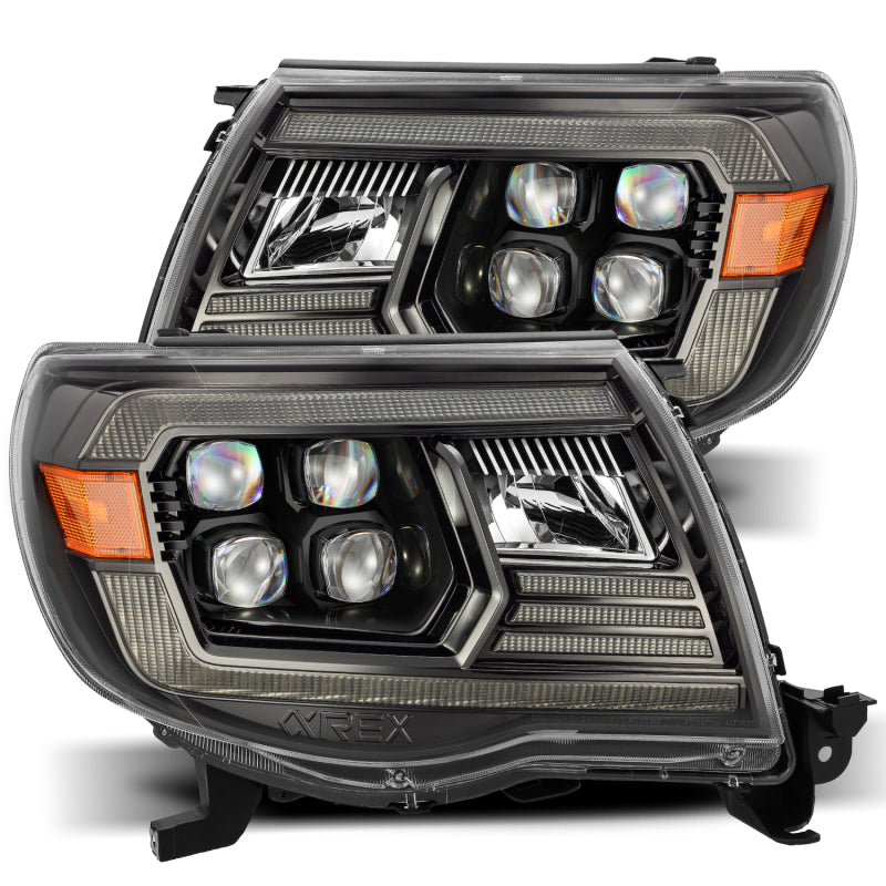AlphaRex 05-11 Toyota Tacoma NOVA LED Projector Headlights Plank Style Black w/Activation Light/DRL Headlights AlphaRex
