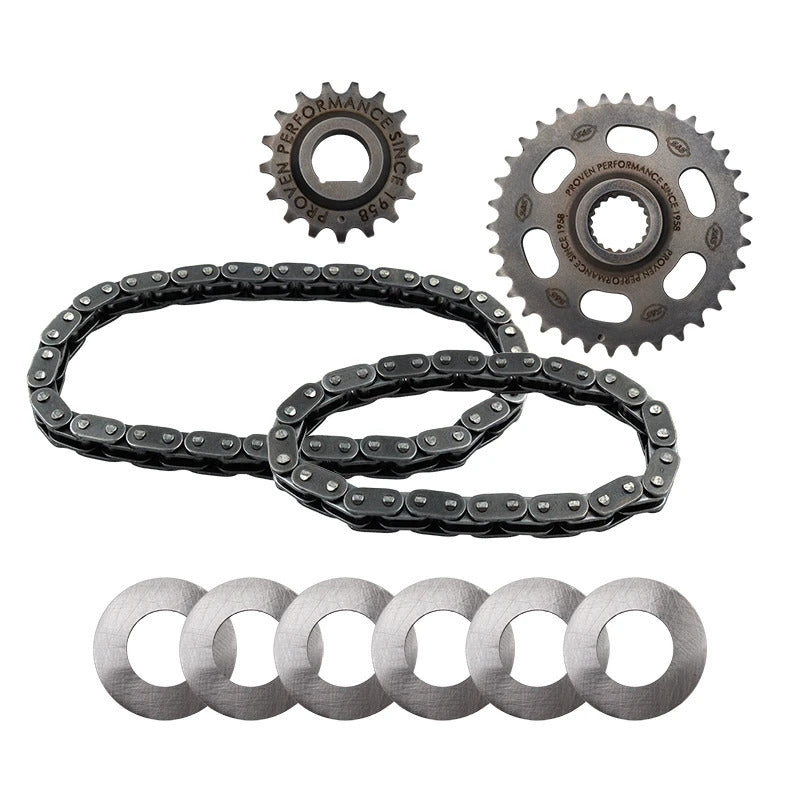 S&S Cycle 07-17 BT Camshaft Chain Drive Kit - Incl. Chain, Sprockets, & Shims Cam Gears S&S Cycle