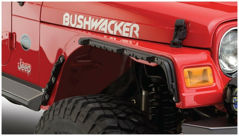 Bushwacker 97-06 Jeep Wrangler Flat Style Flares 4pc - Black Fender Flares Bushwacker