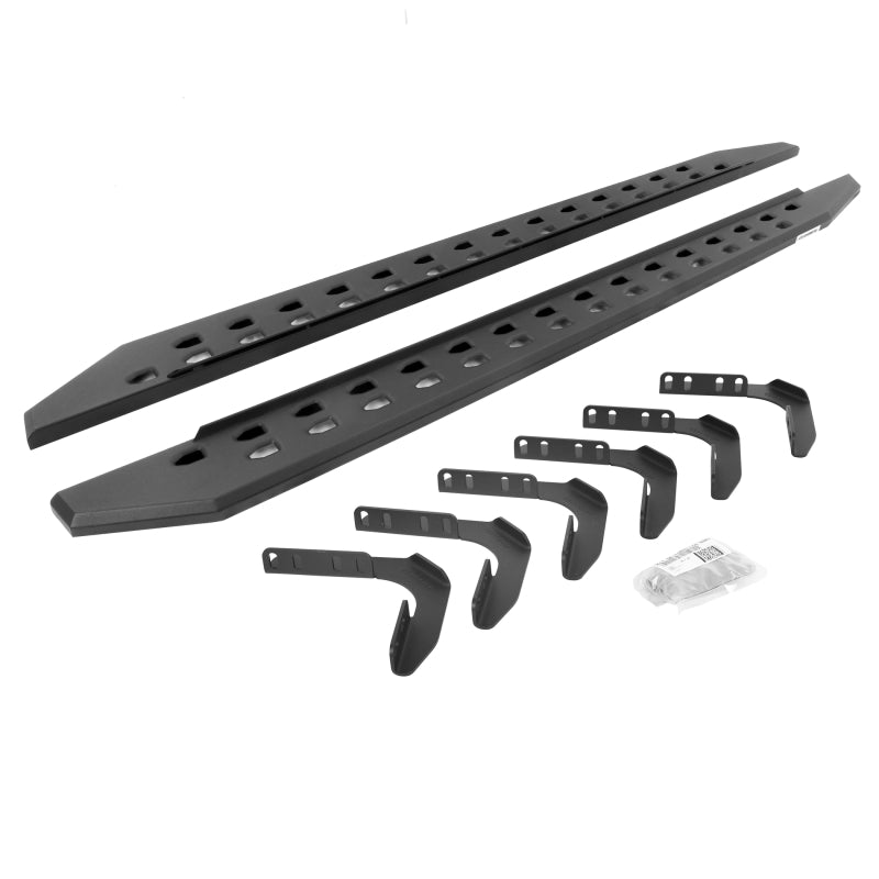 Go Rhino 99-16 Ford F-250 / F-350 Crew Cab 4DR RB20 Slim Running Boards Kit (w/Brackets) - Tex. Blk Running Boards Go Rhino