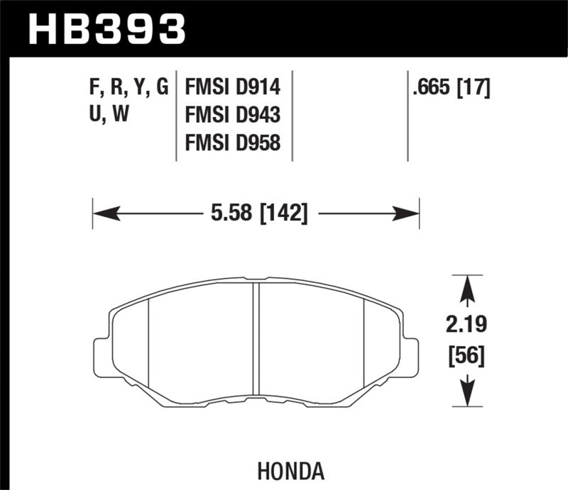 Hawk 13-15 Honda Civic Si DTC-60 Front Race Brake Pads Brake Pads - Racing Hawk Performance