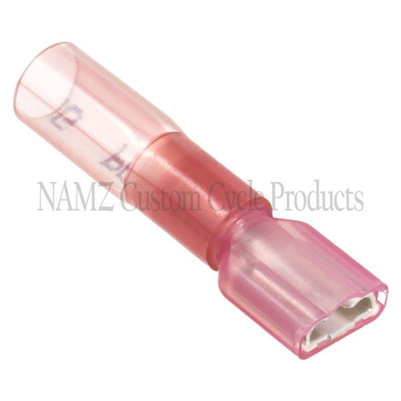 NAMZ Heat Sealable .25in. Female Quick Disconnect Terminals 22-18g (25 Pack) Wiring Connectors NAMZ