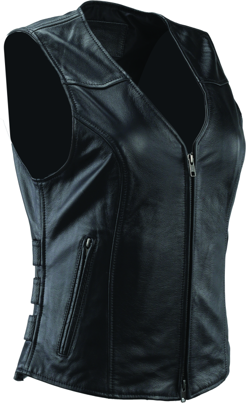 Kuryakyn Leather By River Road Plains Leather Vest Black Womens - Small Vests Kuryakyn