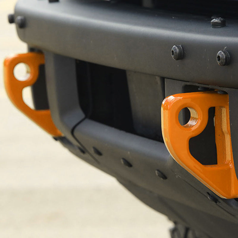 Ford Racing 2021+ Bronco Front Bumper Tow Hooks - Orange (Pair) Tow Hooks Ford Racing