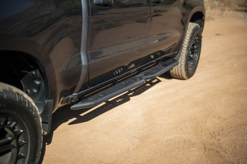 DV8 Offroad 19-24 GMC Sierra 1500 Crew Cab OE Plus Side Steps - Black Steel Side Steps DV8 Offroad