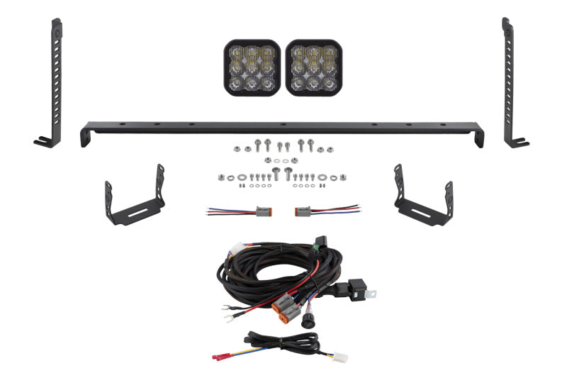 Diode Dynamics 14-23 Toyota 4Runner SS5 Stealth Grille LED 2-Pod Kit Sport - White Driving Light Accessories and Wiring Diode Dynamics