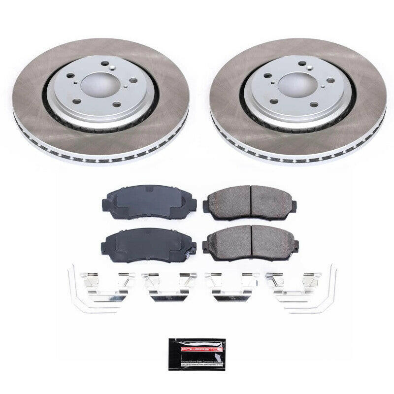 Power Stop 19-22 Honda Passport Front Semi-Coated Rotor Kit Brake Kits - Performance Blank PowerStop