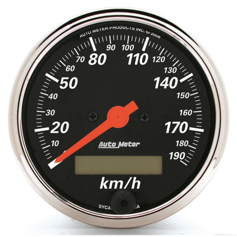 Autometer 3-1/8in Electric 0-190km/h Double Chrome Bezel Speedometer Gauge Gauge Pods AutoMeter