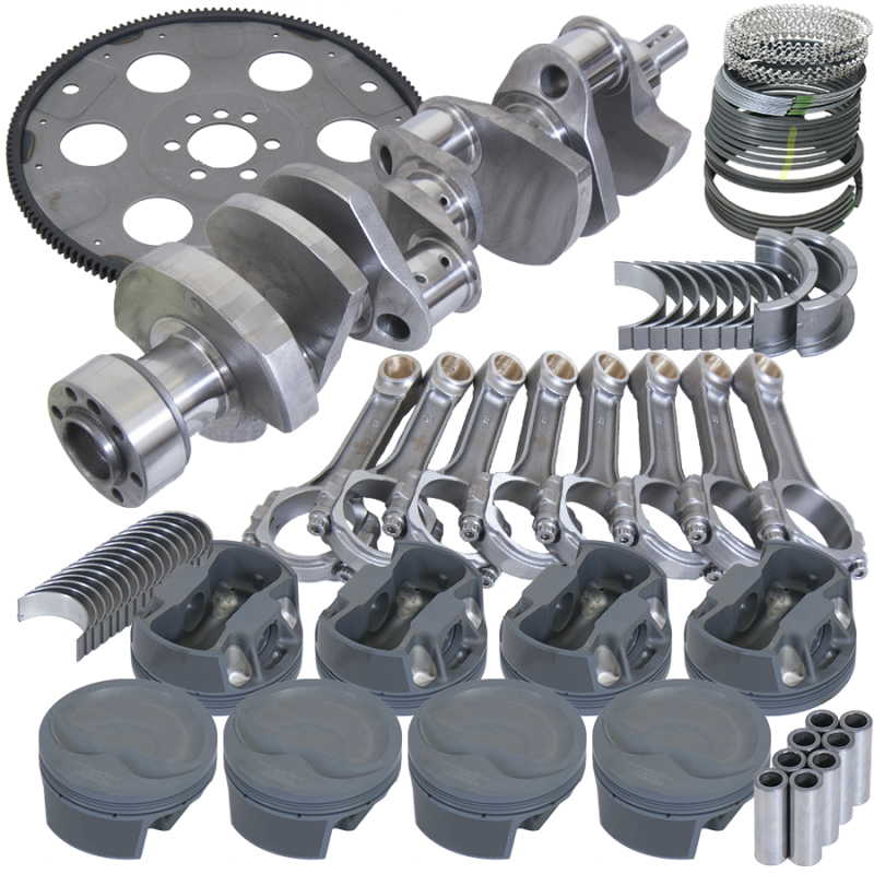 Eagle Chevy 350 1Pc 3.750in Crank 6.000in I-Beam Rod 4.040in Pistons 153 Tooth FP Balanced Assembly Rotating Assemblies Eagle