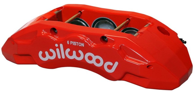 Wilwood Caliper-TX6R- L/H - Red 1.75/1.62/1.62in Pistons 1.38in Disc Brake Calipers - Perf Wilwood