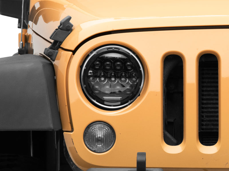Raxiom 97-18 Jeep Wrangler TJ/JK Axial Series 13-LED Headlights- Black Housing (Clear Lens) Headlights Raxiom