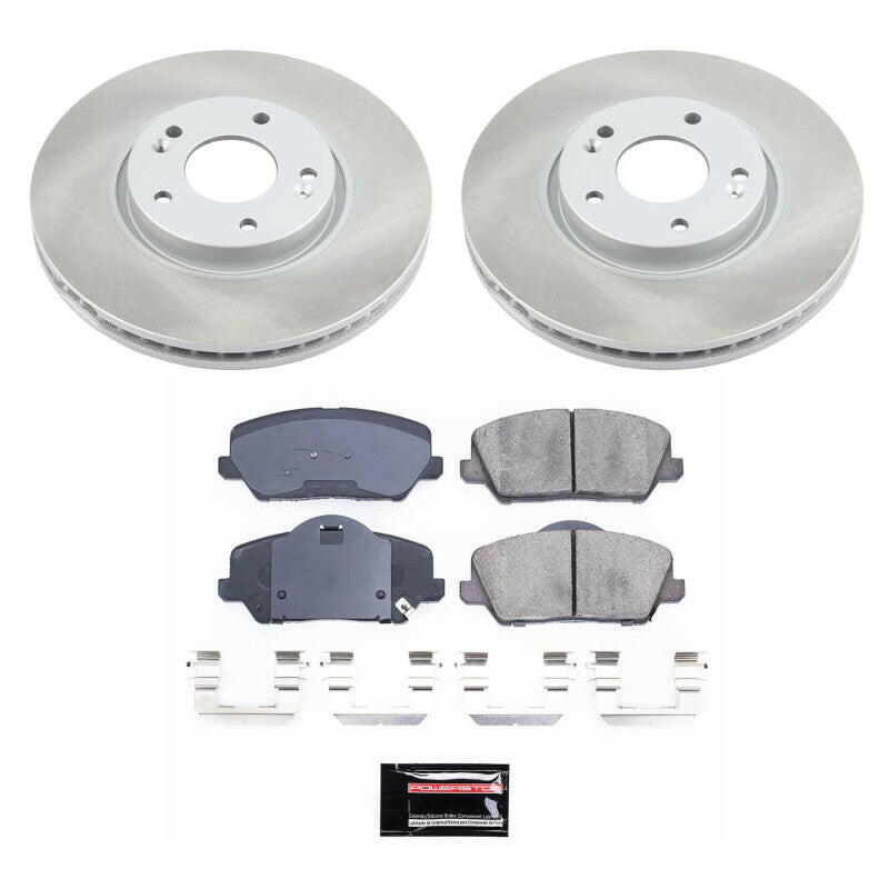 Power Stop 14-16 Kia Forte5 Front Semi-Coated Rotor Kit Brake Kits - Performance Blank PowerStop